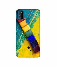 Amazon Brand - Solimo Designer Wax Color Blocks 3D Printed Hard Back Case Mobile Cover for Samsung Galaxy M21 / M30s