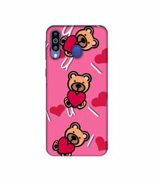 Amazon Brand - Solimo Designer Heart Holding Bear 3D Printed Hard Back Case Mobile Cover for Samsung Galaxy M21