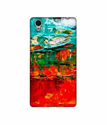 Amazon Brand - Solimo Designer Green and Orange Glass Color 3D Printed Hard Back Case Mobile Cover for Vivo Y51L