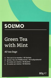 Marca Amazon- Solimo - Té verde con menta - Pack de 6 ( 6 x 40 bolsitas)