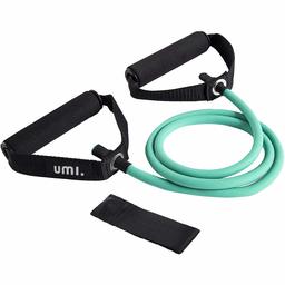 UMI. Essentials Single Resistance Band, Exercise Tube - With Door Anchor and Manual, For Resistance Training, Physical Therapy, Home Workouts, Boxing Training, Green