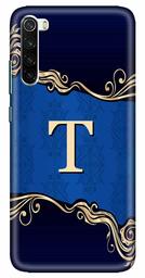 Amazon Brand - Solimo Designer Blue Pattern Alphabet-T 3D Printed Hard Back Case Mobile Cover for Xiaomi Redmi Note 8