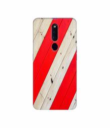 Amazon Brand - Solimo Designer Red and Cream Color Wood 3D Printed Hard Back Case Mobile Cover for Oppo F11 Pro