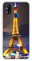 Amazon Brand - Solimo Designer Multicolor Lighting Eiffel Tower Printed Soft Back Case Mobile Cover for Samsung Galaxy M31