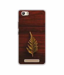 Amazon Brand - Solimo Designer Leaf on Wood UV Printed Soft Back Case Mobile Cover for Gionee Marathon M5 lite