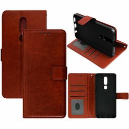 Amazon Brand - Solimo Flip Leather Mobile Cover (Soft & Flexible Back case) for Oppo F11 Pro (Brown)