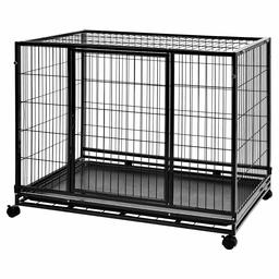 AmazonBasics Heavy Duty Stackable Pet Kennel with Tray, 42-inch