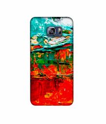 Amazon Brand - Solimo Designer Green and Orange Glass Color 3D Printed Hard Back Case Mobile Cover for Samsung Galaxy S6 Edge Plus