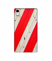 Amazon Brand - Solimo Designer Red and Cream Color Wood 3D Printed Hard Back Case Mobile Cover for Sony Xperia Z2