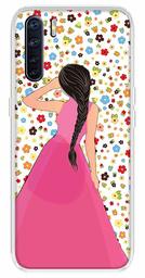 Amazon Brand - Solimo Designer Multicolor Girl Flower Design Printed Soft Back Case Mobile Cover for Oppo F15