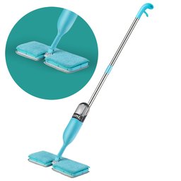 Umi.Essentials Dual-Sided Spray Mop for Wet & Dry Mopping with Two Reusable Microfibre Pads and Refillable 600ml Bottle