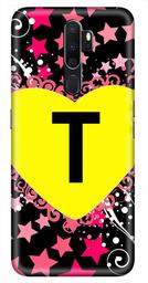 Amazon Brand - Solimo Designer Heart Pattern Alphabet-T 3D Printed Hard Back Case Mobile Cover for Oppo A5 (2020)