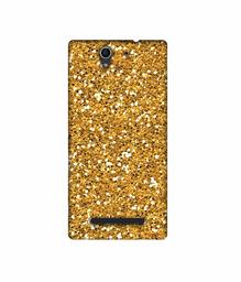 Amazon Brand - Solimo Designer Golden Sparkle 3D Printed Hard Back Case Mobile Cover for Sony Xperia C3 Dual