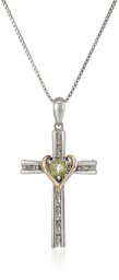 Amazon Collection Mujer 925 14k oro amarillo y plata esterlina heart-shape;round-shape I-J diamante peridoto