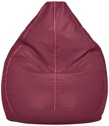 Amazon Brand - Solimo XXXL Bean Bag Cover (Maroon with Pink Piping)