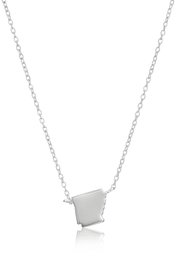 Sterling Silver Stationed Mini State Arkansas Pendant Necklace, 16