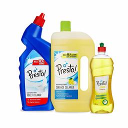 Amazon Brand - Presto! Combo (Toilet Cleaner 1 L + Surface Cleaner 975 ml + Dishwash Gel 750 ml)