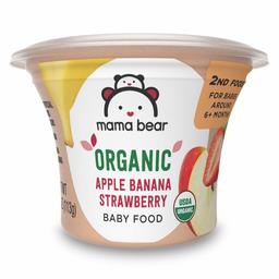 Amazon Brand - Mama Bear Organic Baby Food, Apple Banana Strawberry, 4 Ounce Tub, Pack of 12