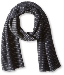 Thirty Five Kent Men's Cashmere Zig Zag Scarf, Blue