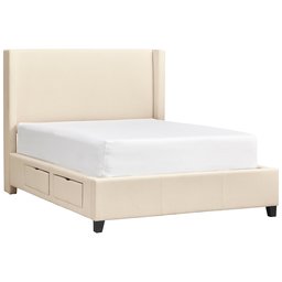 Stone & Beam Clifton Modern Upholstered Queen Bed with Storage Drawers, 69.5