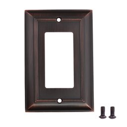 AmazonBasics Single Gang Wall Plate, Oil Rubbed Bronze, 3-Pack