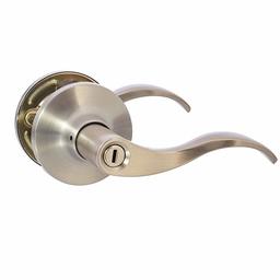 AmazonBasics Privacy Lever - Wave - Satin Nickel