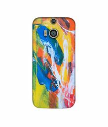 Amazon Brand - Solimo Designer Multicolor Paint On Wall 3D Printed Hard Back Case Mobile Cover for HTC One M8