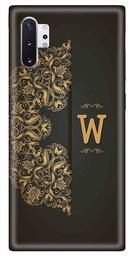 Amazon Brand - Solimo Designer Black Pattern Alphabet-W 3D Printed Hard Back Case Mobile Cover for Samsung Galaxy Note 10 Plus