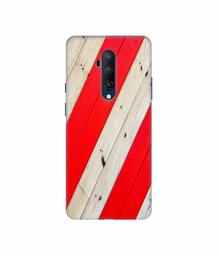 Amazon Brand - Solimo Designer Red and Cream Color Wood 3D Printed Hard Back Case Mobile Cover for OnePlus 7T Pro