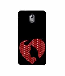 Amazon Brand - Solimo Designer Heart Shape Lady with Glitter 3D Printed Hard Back Case Mobile Cover for Nokia 3.1