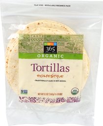 365 Everyday Value, Organic Homestyle Tortillas, 6 ct