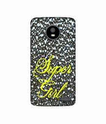 Amazon Brand - Solimo Designer Super Girl On Foil 3D Printed Hard Back Case Mobile Cover for Motorola Moto E4