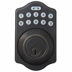 AmazonBasics Traditional Electronic Keypad Deadbolt - Keyed Entry - Oil Rubbed Bronze