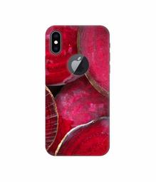 Amazon Brand - Solimo Designer Red Texture 3D Printed Hard Back Case Mobile Cover for Apple iPhone Xs Max (Logo Cut)