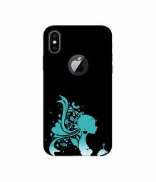 Amazon Brand - Solimo Designer Lady Vector N 3D Printed Hard Back Case Mobile Cover for Apple iPhone X (Logo Cut)