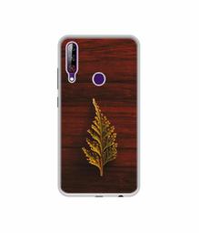 Amazon Brand - Solimo Designer Leaf on Wood UV Printed Soft Back Case Mobile Cover for LG W30 Pro