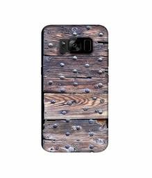 Amazon Brand - Solimo Designer Wooden Blocks Check 3D Printed Hard Back Case Mobile Cover for Samsung Galaxy S8 Plus