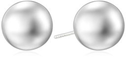 Amazon Essentials Sterling Silver Polished Ball Stud Earrings (12mm)