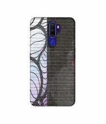 Amazon Brand - Solimo Designer Black and White Brick 3D Printed Hard Back Case Mobile Cover for Oppo A9 (2020)