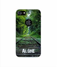 Amazon Brand - Solimo Designer Alone 3D Printed Hard Back Case Mobile Cover for Apple iPhone 7 (with Logo Cut)