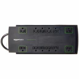 AmazonBasics 12-Outlet Power Strip Surge Protector | 4,320 Joule, 10-Foot Cord