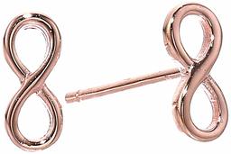 Women's 14K Plated Sterling Silver Infinity Stud Earrings, Rose Gold, One Size