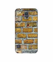 Amazon Brand - Solimo Designer Yellowesh Brick Texture 3D Printed Hard Back Case Mobile Cover for Samsung Galaxy S5 i9600