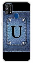 Amazon Brand - Solimo Designer Multicolor Button Jeans Alphabet-U Printed Soft Back Case Mobile Cover for Samsung Galaxy M31