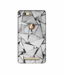 Amazon Brand - Solimo Designer Wooden Triangles 3D Printed Hard Back Case Mobile Cover for Gionee F103 Pro