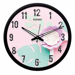 Amazon Brand - Solimo 12-inch Wall Clock - Desginer (Silent Movement, Black Frame), SC-1040