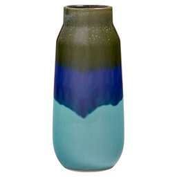 Amazon Brand – Rivet Mid Century Modern Ceramic Home Decor Flower Vase - 12 Inch, Blue and Green