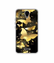 Amazon Brand - Solimo Designer Golden Butterfly Pattern UV Printed Soft Back Case Mobile Cover for Micromax Yu Yunique 2