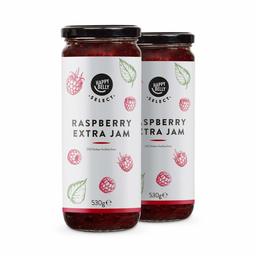 Amazon Brand - Happy Belly Select Raspberry Extra Jam 75%, 530g x 2