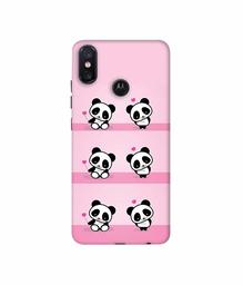 Amazon Brand - Solimo Designer Panda Pattern 3D Printed Hard Back Case Mobile Cover for Motorola One Power